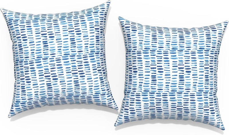 TWLEAR Outdoor Pillow Covers for Patio Furniture 20x20 Inch, Decorative Patio Throw Pillow Covers Set of 2, Modern Square Cushion Cases for Porch Garden Home Office, Pebble Blue - Image 1